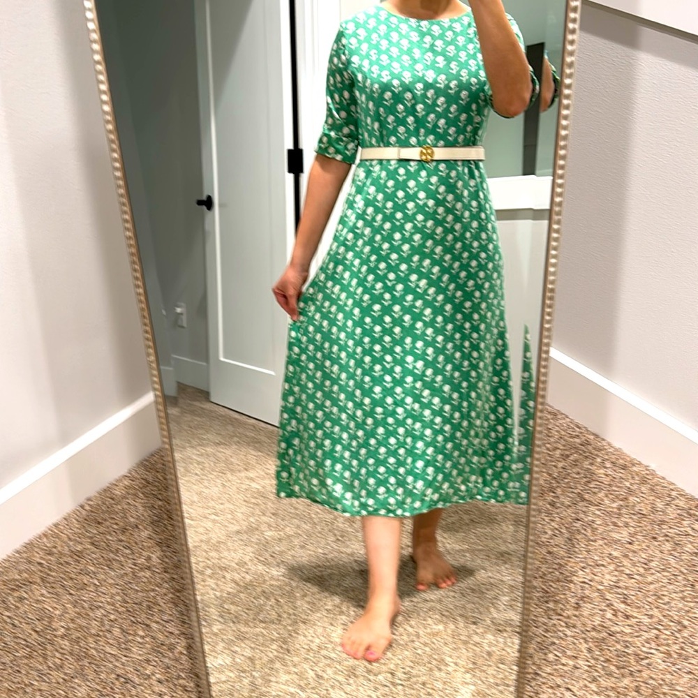 Floral mint Green Midi Dress